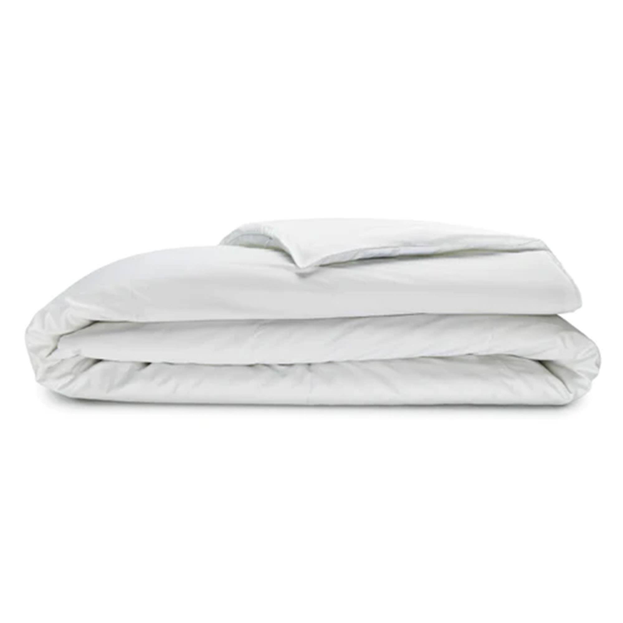 Front. Sleepgram - Sleepgram Supima 400 Thread Count Cotton Duvet Cover and Travel Bag, King, White - White.