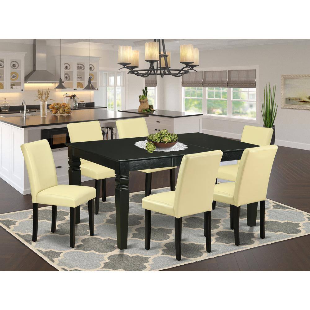 Left. East West Furniture - Dining Room Set Black - Brown.