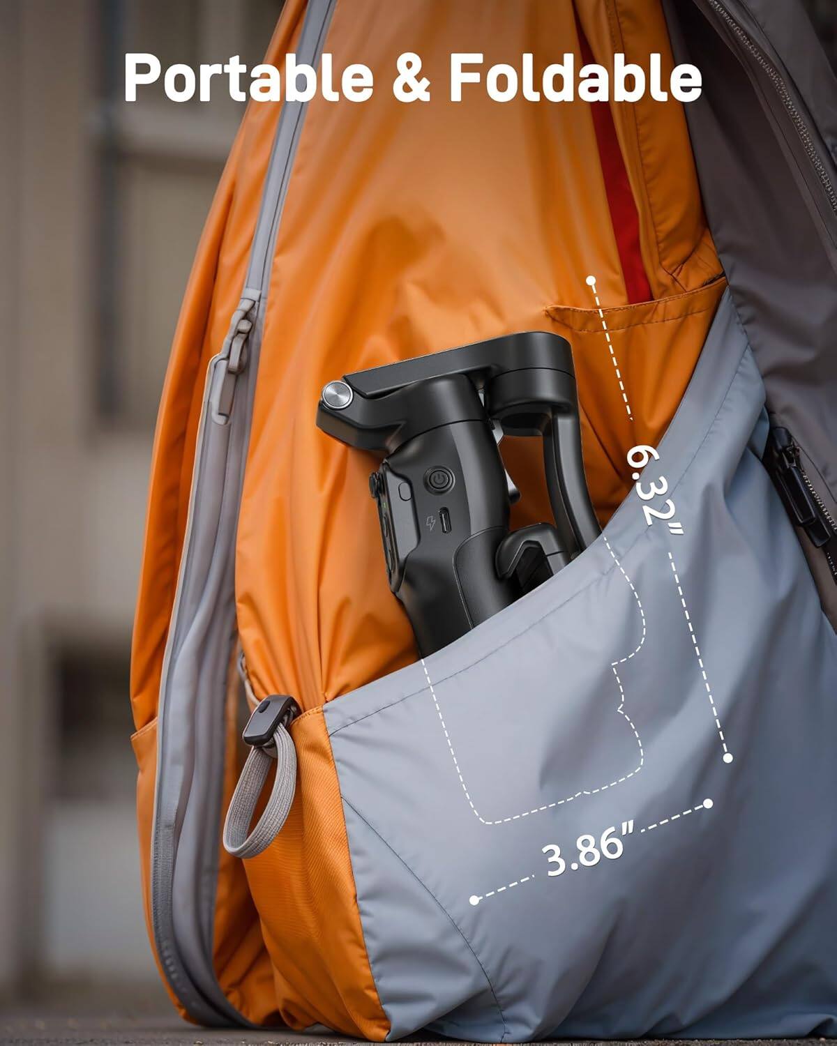 Portable & Foldable: 4.63" x 3.86"