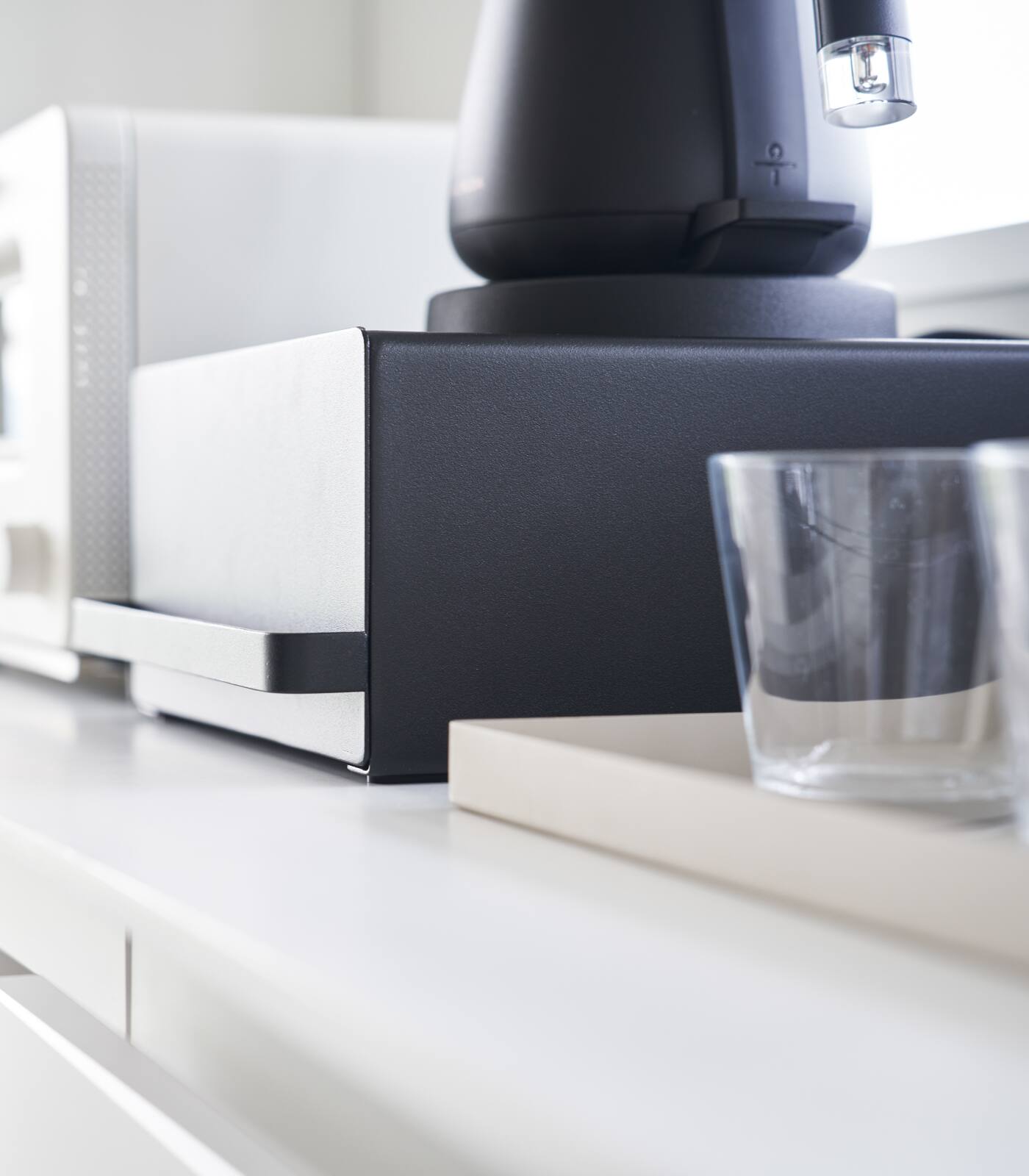 Alt View 1. Yamazaki Home - Countertop Rack with Drawer - Steel - Black.