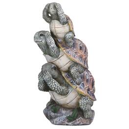 FC Design - 7"H Hear-No, See-No, Speak-No Evil Stacked Turtles Figurine Statue Desk Tabletop Home Decor Gift - Multi-Color