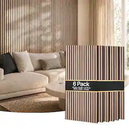 VEVOR - Wood Wall Panels, 47.2 x 23.6 inches, Acoustic Slat Panels, Sound Absorbing for Living Rooms, Bedrooms, Offices - Walnut