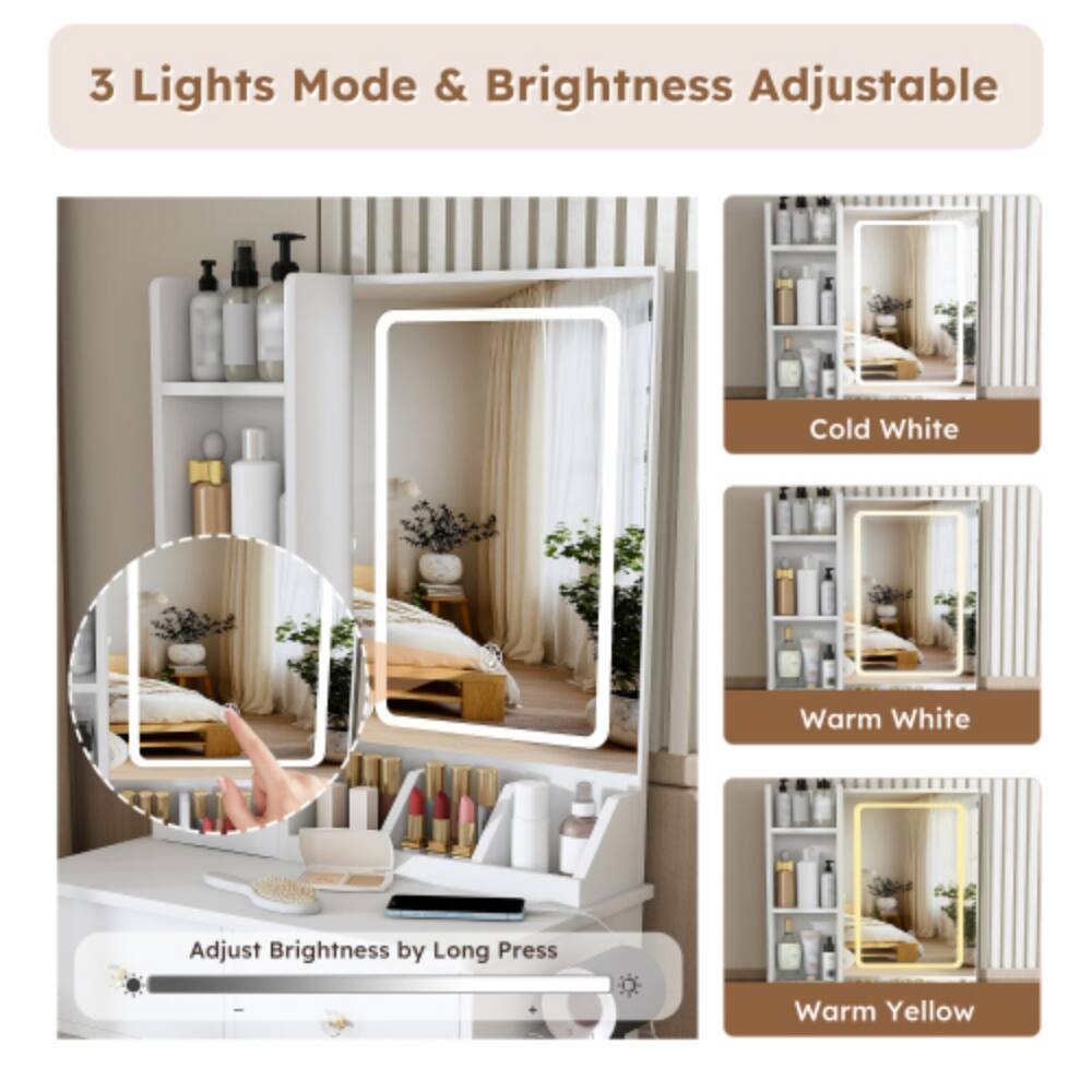 3 Lights Mode & Brightness Adjustable

Cold White

Warm White

Warm Yellow

Adjust Brightness by Long Press