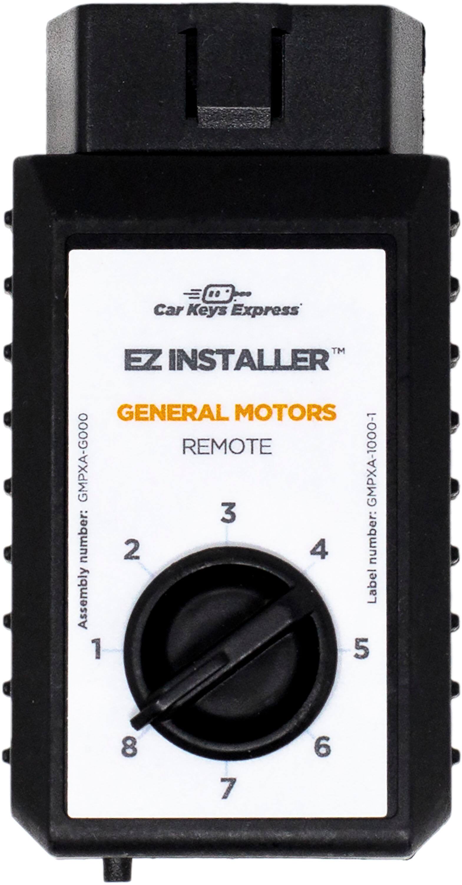 Car Keys Express  
EZ INSTALLER™  
GENERAL MOTORS  
REMOTE  

Assembly number: GMPXA-GOOO  
Label number: GMPXA-1000-1  

3 number: 2  
4 number: 1  
5 number: 8  
6 number: 7  
7 number: 6  
8 number: 1