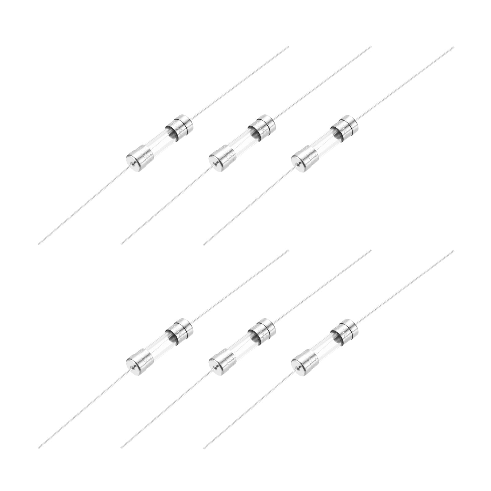 Unique Bargains - 2A 250V Glass Fuse 5x20mm Time Delay Fuse with Lead Wire UL Listed Slow Blow Fuse for Home Appliances 6pcs