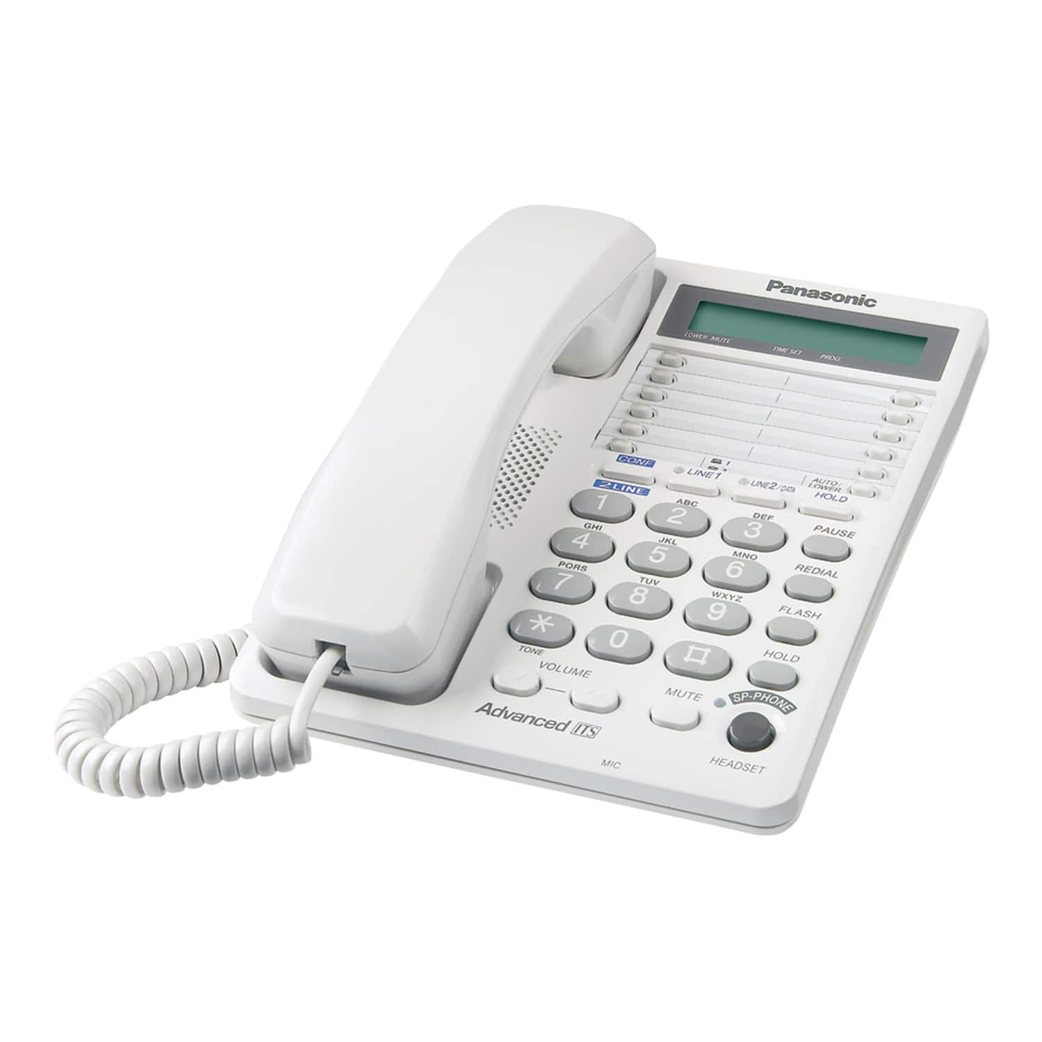 Panasonic - KX-TS208W Corded 2-Line Office Phone, Speed Dial - White