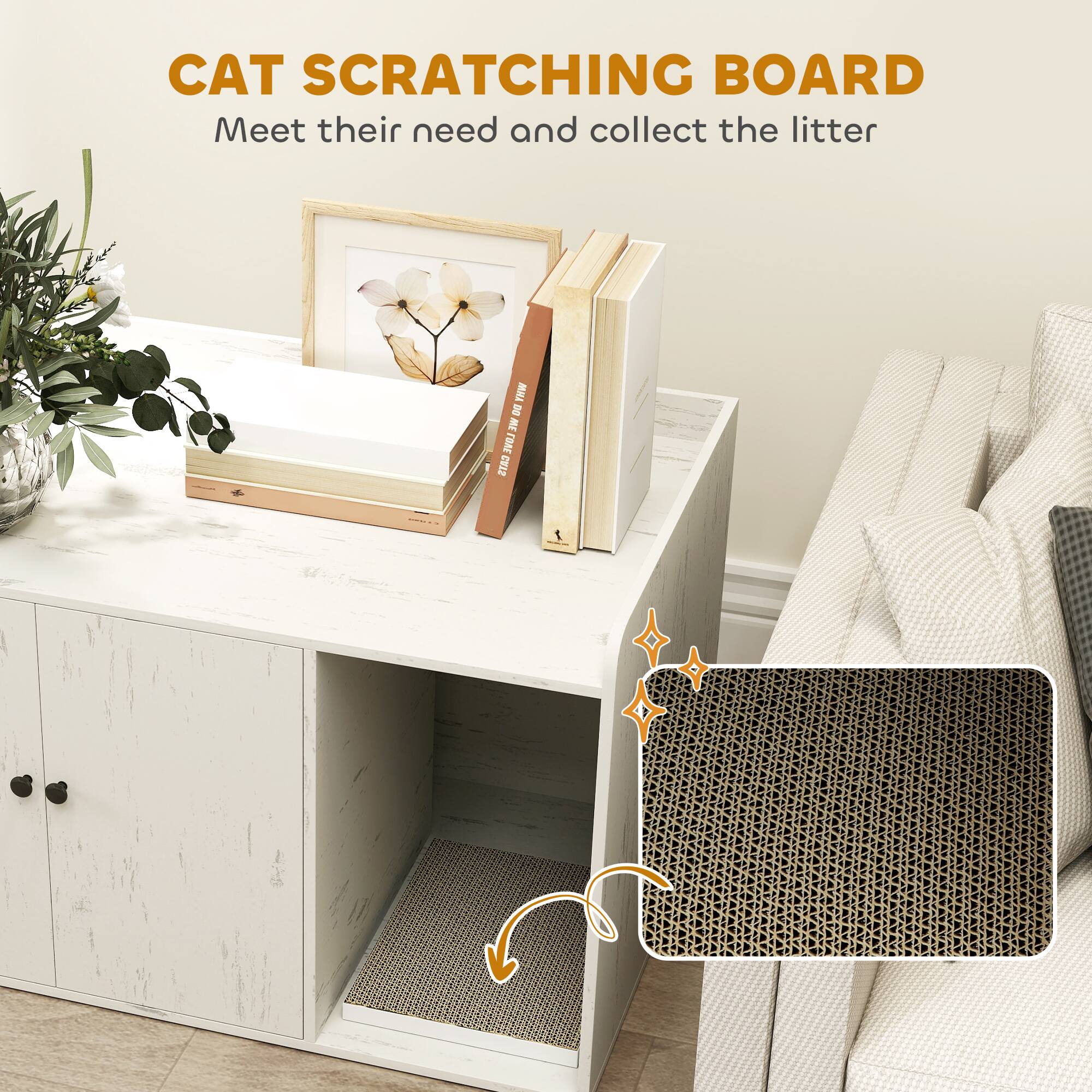 CAT SCRATCHING BOARD  
Meet their need and collect the litter
