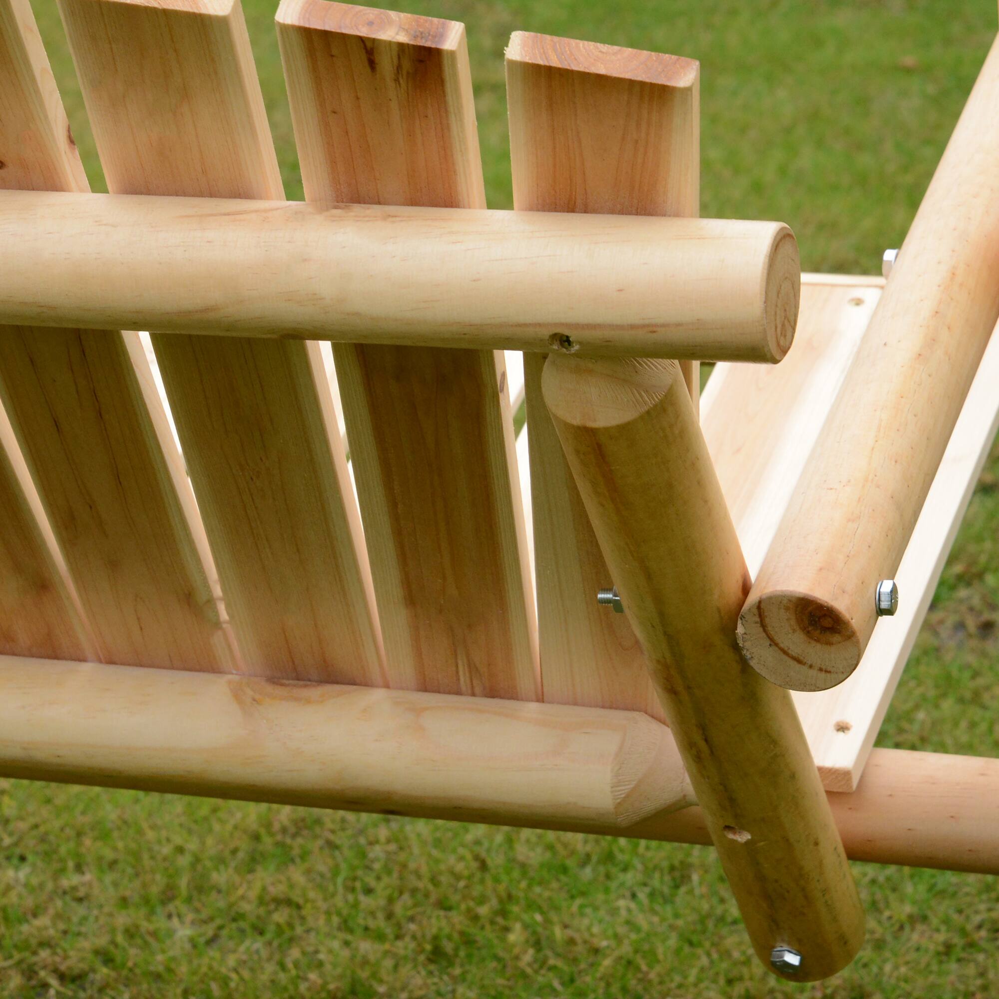 Alt View 5. Outsunny - Outsunny 2-Seat Porch Swing with Stand Wooden Patio Swing Chair Bench.