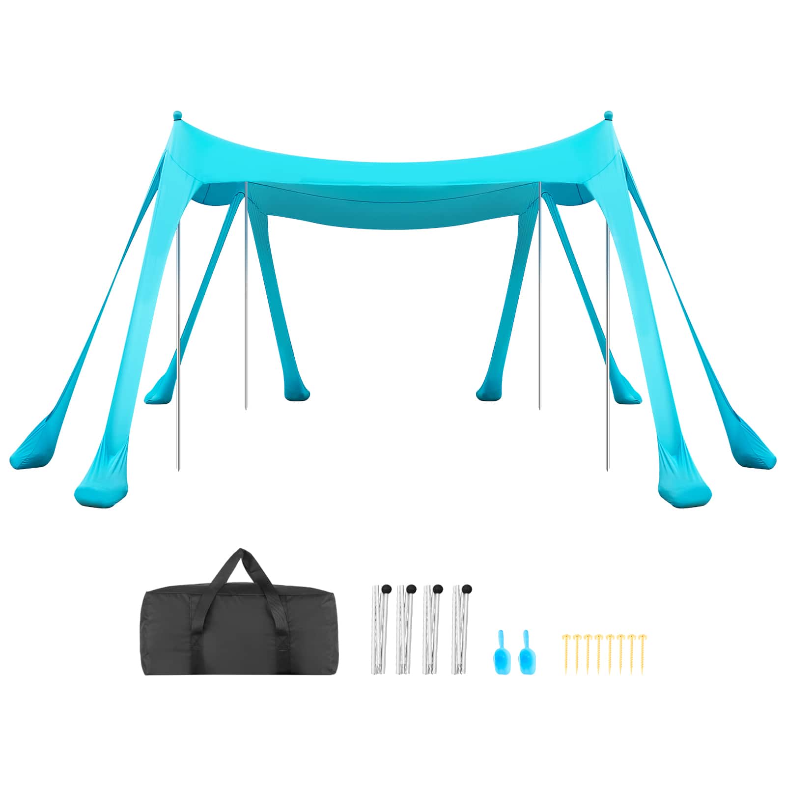 VEVOR - Beach Tent Sun Shelter, UPF50+ Sun Protection, 6.6 ft Tall, 10 x 10 ft, Easy Pop Up Beach Canopy with Sandbags - Green