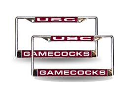 Rico Industries - USC South Carolina Gamecocks Chrome Metal (Set of 2) Laser Cut License Plate Frame Set - Multi