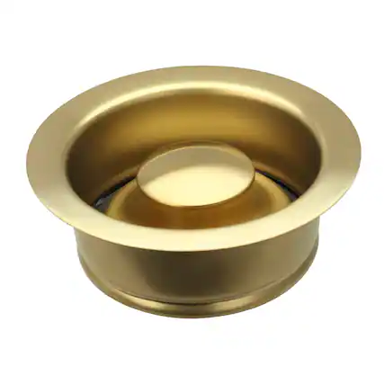 Front. Akicon - Akicon Brass Kitchen Sink Garbage Disposal Flange Stopper One Size Rim for 3-1/2 in. Drain Hole in Brushed Gold - Brushed Gold.