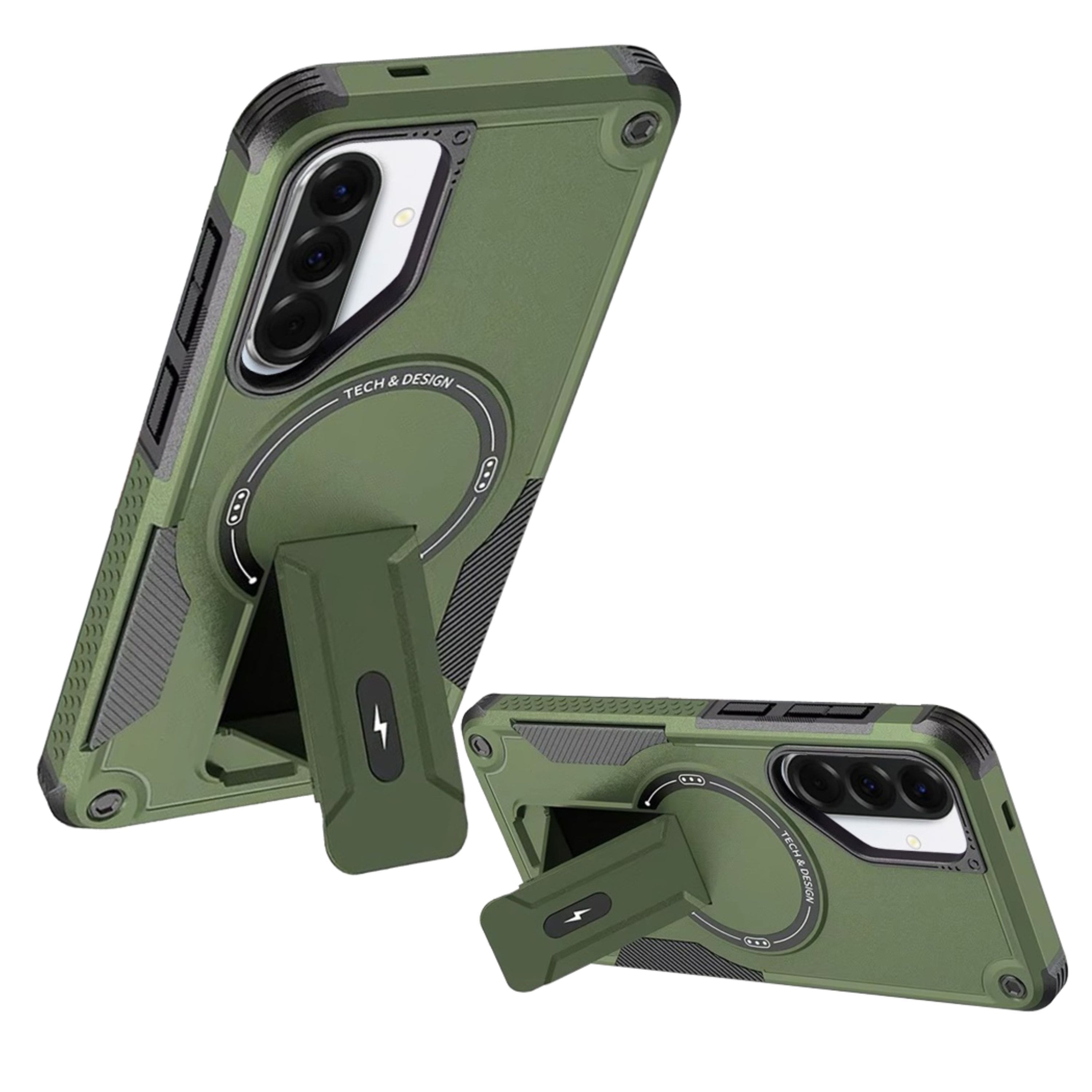 Kitcheniva - Rugged Grip Kickstand Magnetic Circle Phone Case With Tempered Glass For Samsung Galaxy A37 5G - Midnight Green price history on PriceWatchPro