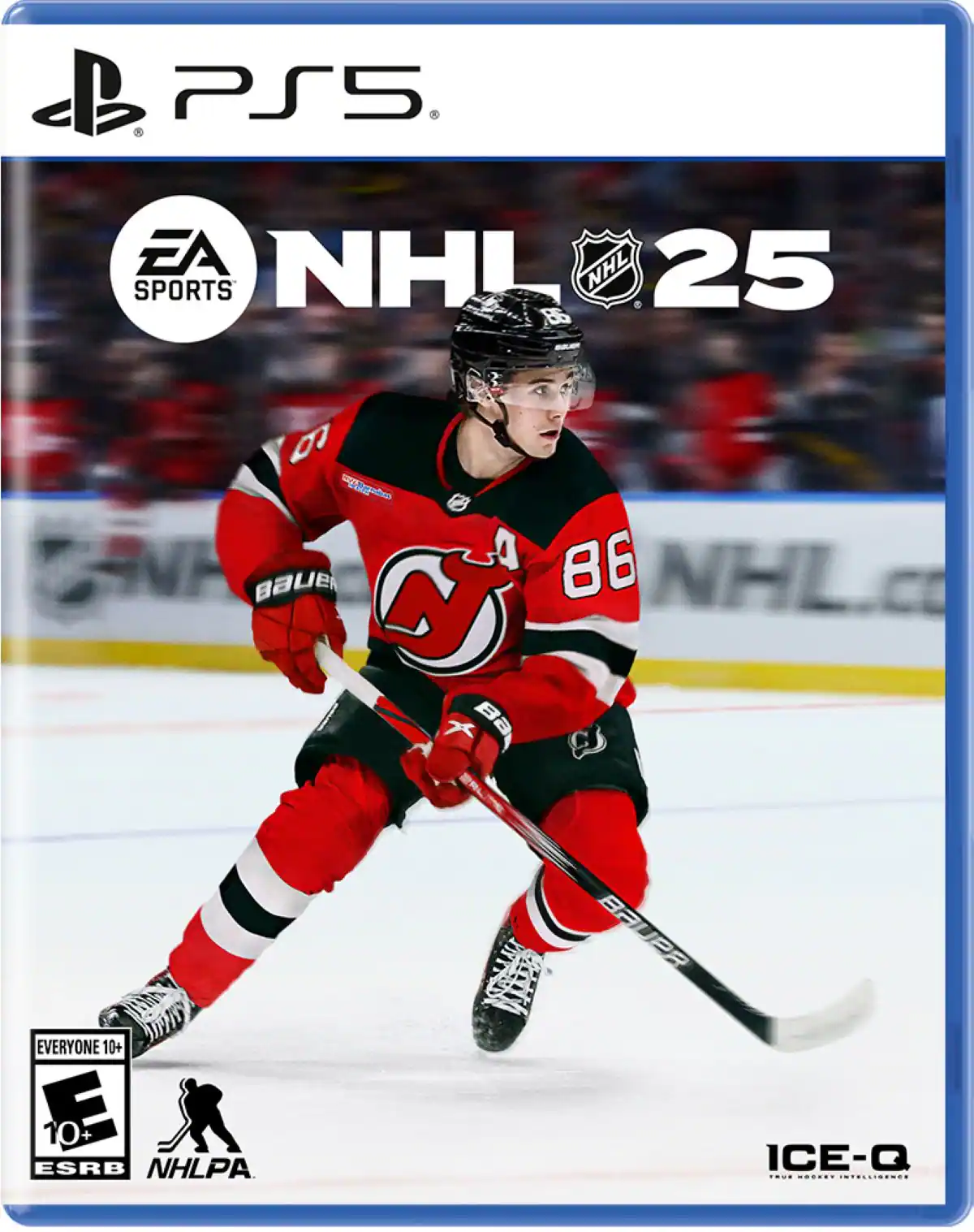 PS5 EA NHL 25 SPORTS 86 BAUER C NHL.ca 86 BAUER EVERYONE 10+ D 10+ ESRB NHLPA ICE-Q - E10+ (Everyone 10+)