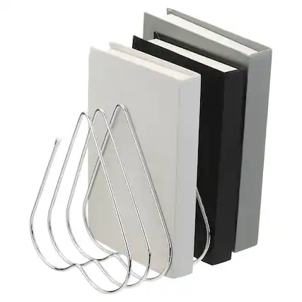 Front. Unique Bargains - Folder Organizer Stand, 7 Slot Retractable Book Ends Metal Heart Shaped File Rack Magazine Letter Paper Home - Silver Tone.