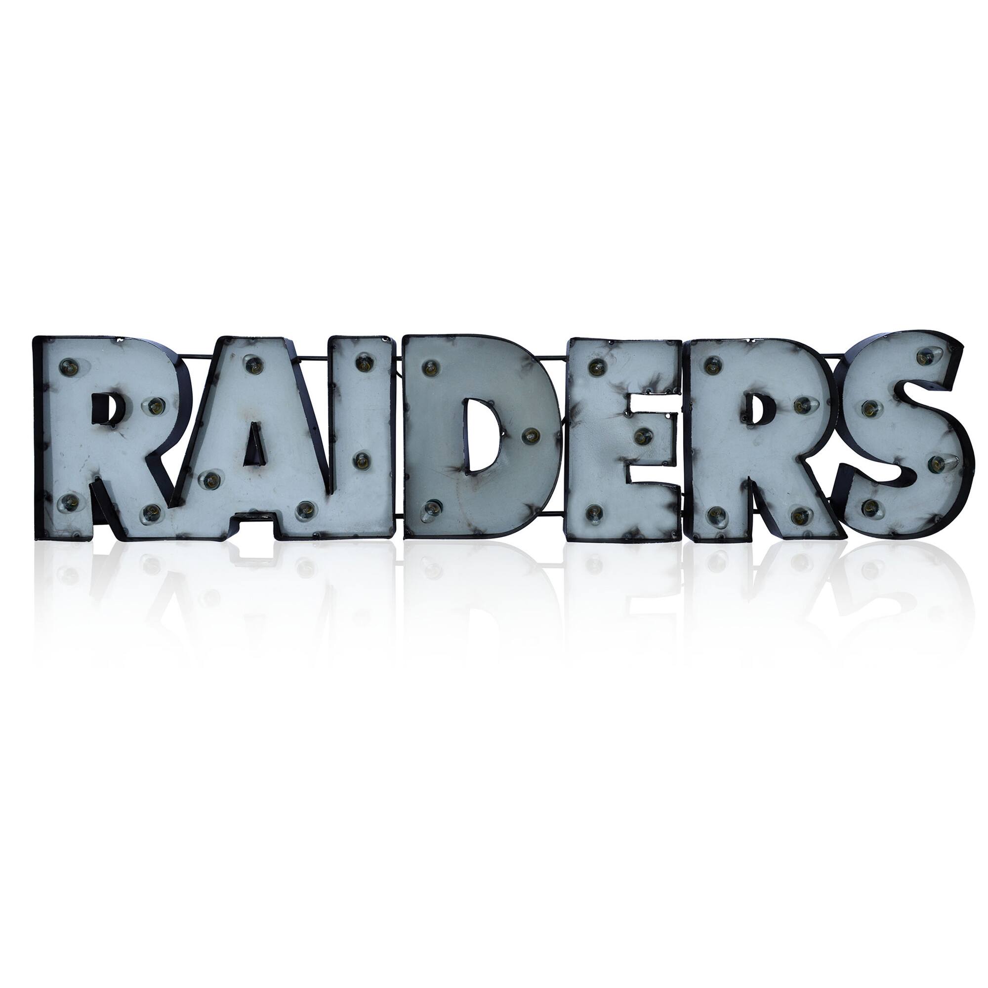 Las Vegas Raiders 41.5'' x 9.25'' Lighted Recycled Metal Sign