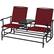 Alt View 10. Costway - 2 Person Outdoor Patio Double Glider Chair Loveseat Rocking - Wine.