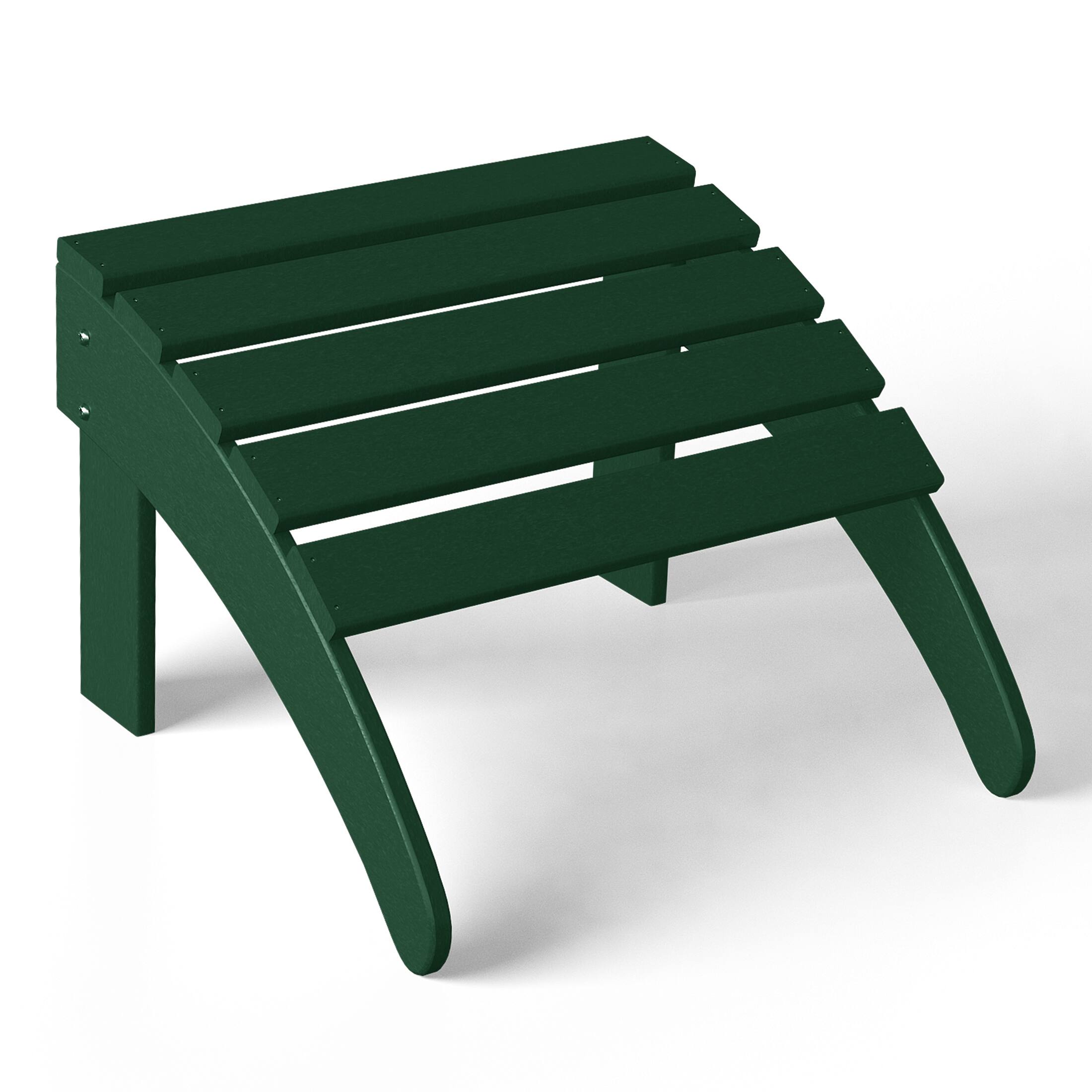 Alt View 4. WestinTrends - WestinTrends Highland 5-Piece Adirondack Chair with Folding Ottoman and Table Set - Dark Green.