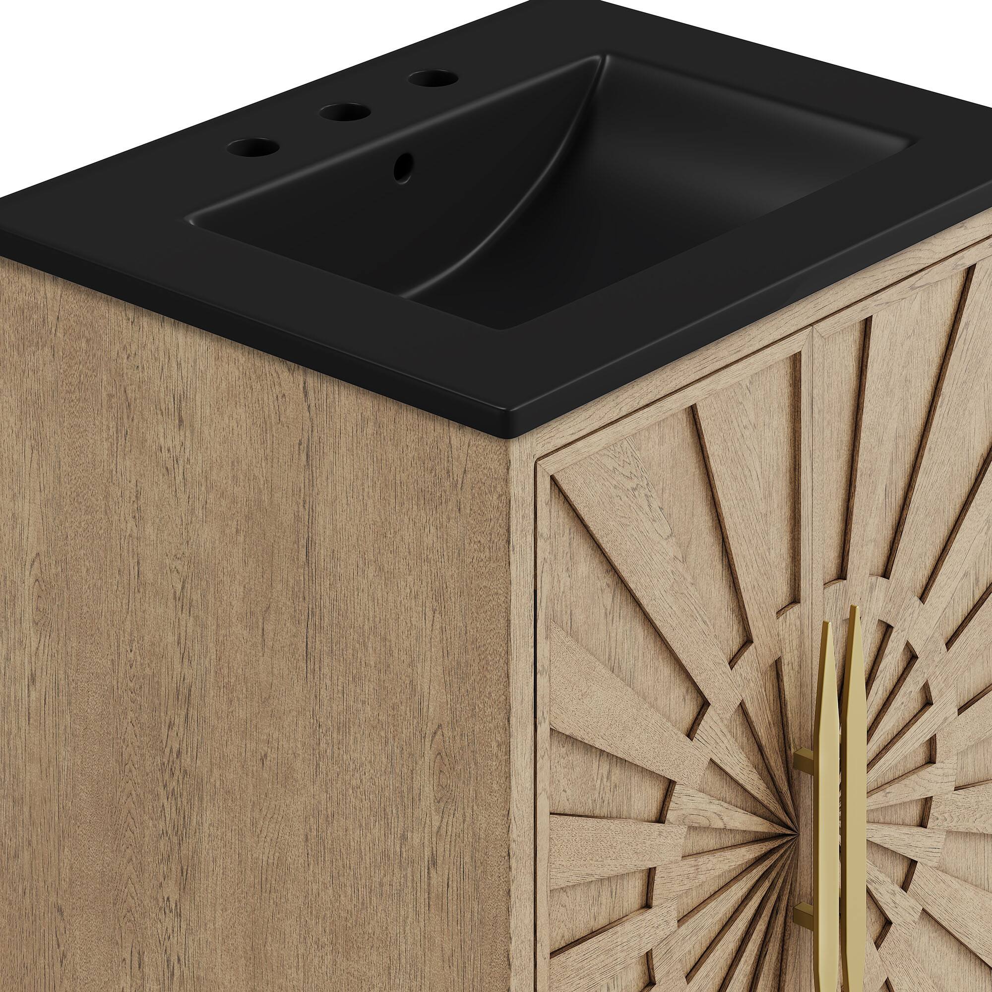 Alt View 7. Modway - Awaken 24" Bathroom Vanity by Modway - Oak Black.