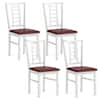 Front. Gymax - Gymax Wood Dining Chairs Set of 4 w/Rubber Wood Frame Padded Seat Slatted Backrest White - White.