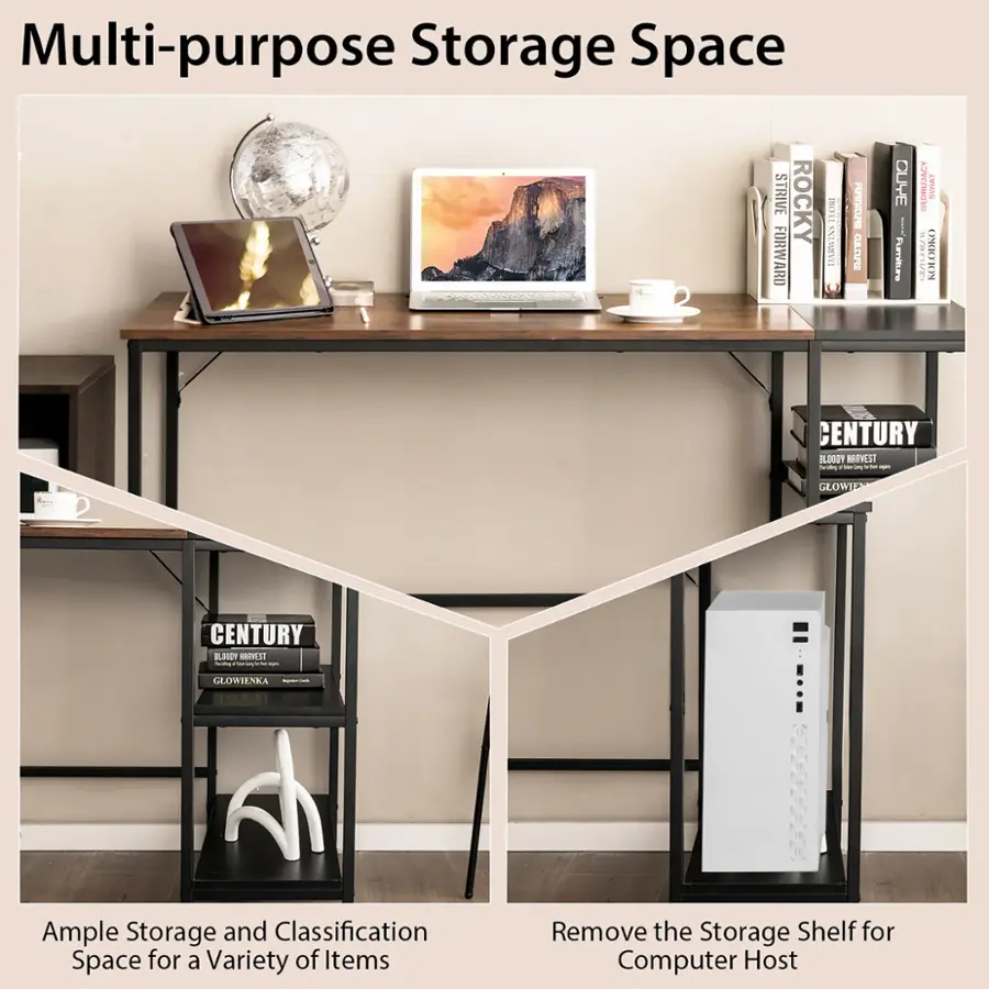 Multi-purpose Storage Space:

* Ample storage and classification space for a variety of items
* Remove the storage shelf for computer host

Century:

* Strive Rocky Forward!
* Don't Purge Storage Space
* Remove the storage shelf for computer host