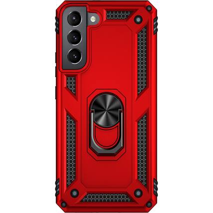 Front. SaharaCase - Military Kickstand Series Case for Samsung Galaxy S22 - Red.