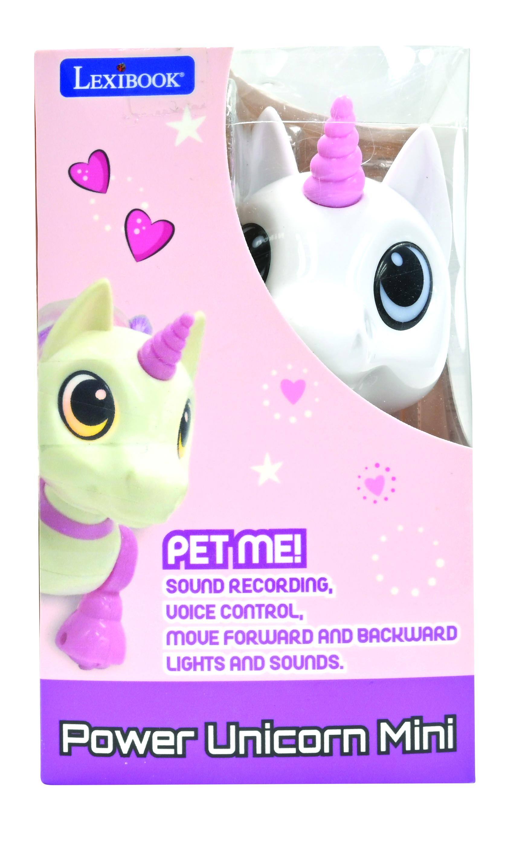 LEXIBOOK PET ME! SOUND RECORDING, VOICE CONTROL, MOVE FORWARD AND BACKWARD LIGHTS AND SOUNDS. Power Unicorn Mini