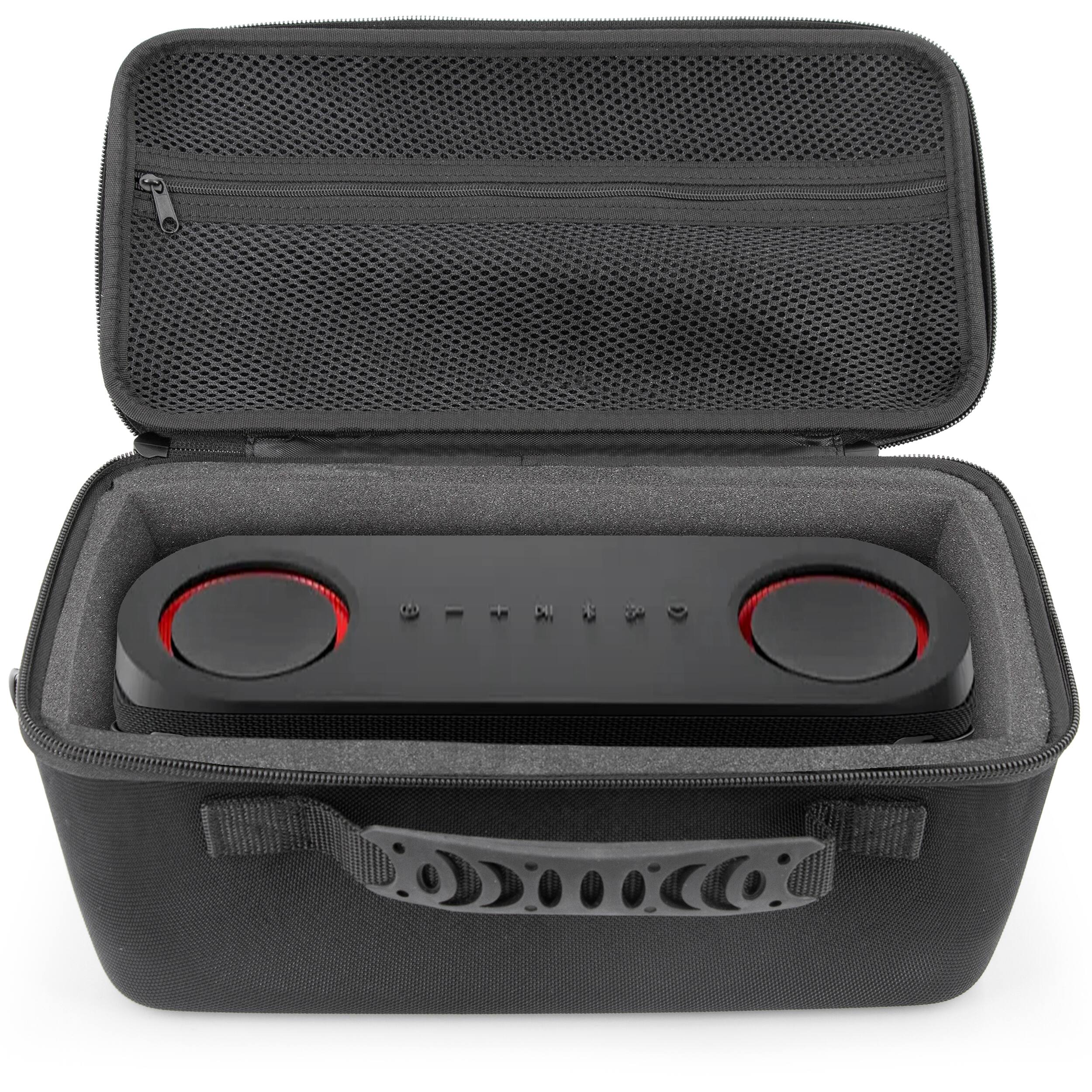 Alt View 5. CASEMATIX - Hard Shell Carry Case for LG XBOOM Bounce by will.i.am Speaker, Custom Foam Fit with Strap, Handle & Accessory Storage.