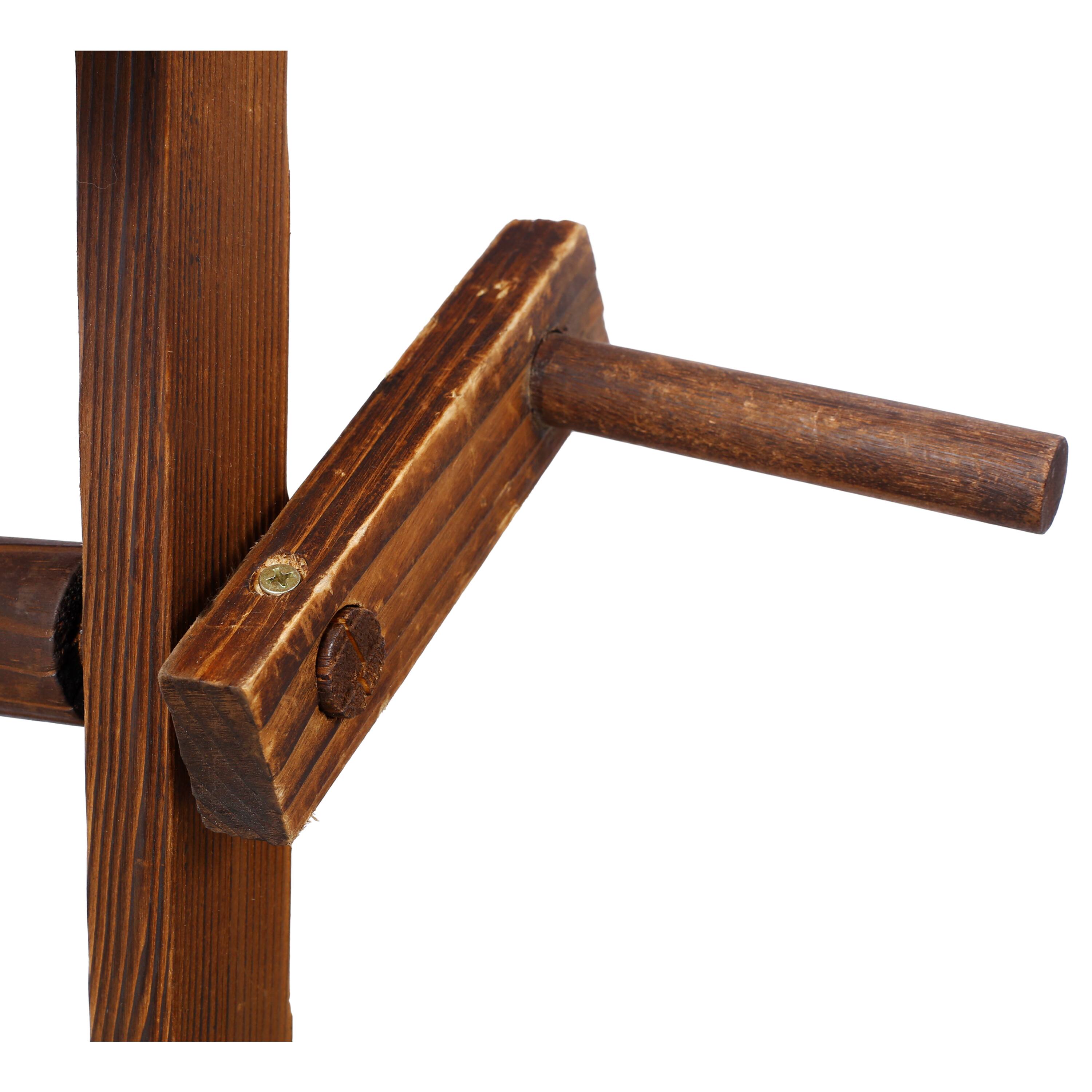 Alt View 5. GOODSILO - Rustic Wooden Wishing Well Planter for Garden and Patio Decor with Hanging Bucket and Protective Roof - Brown.