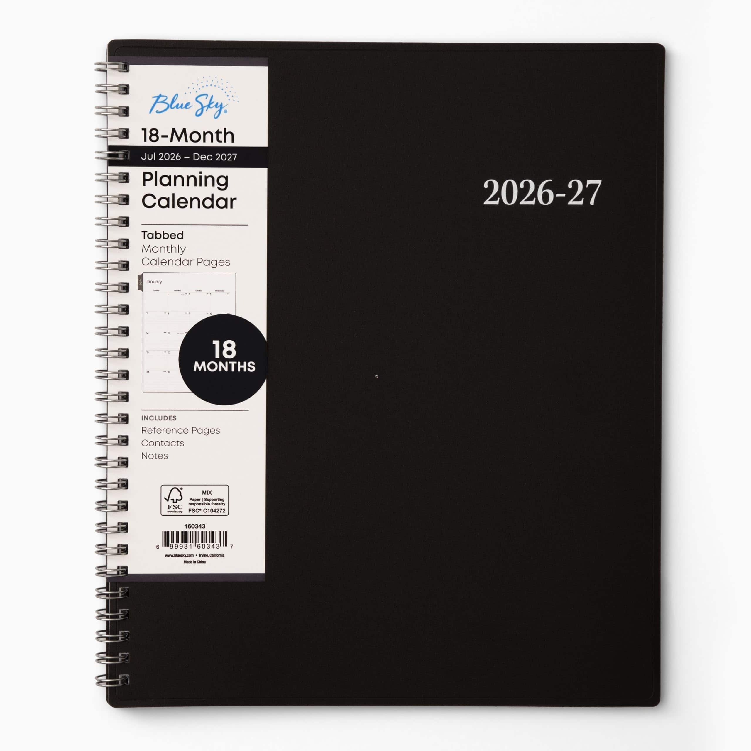 Blue Sky - 2027 18-Month Monthly Planner Calendar, 8"x10", Enterprise