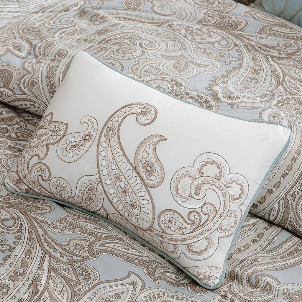 Alt View 1. Gracie Mills - Gracie Mills Vicky 5-Piece Pasley Cotton Percale Comforter Set - Blue.