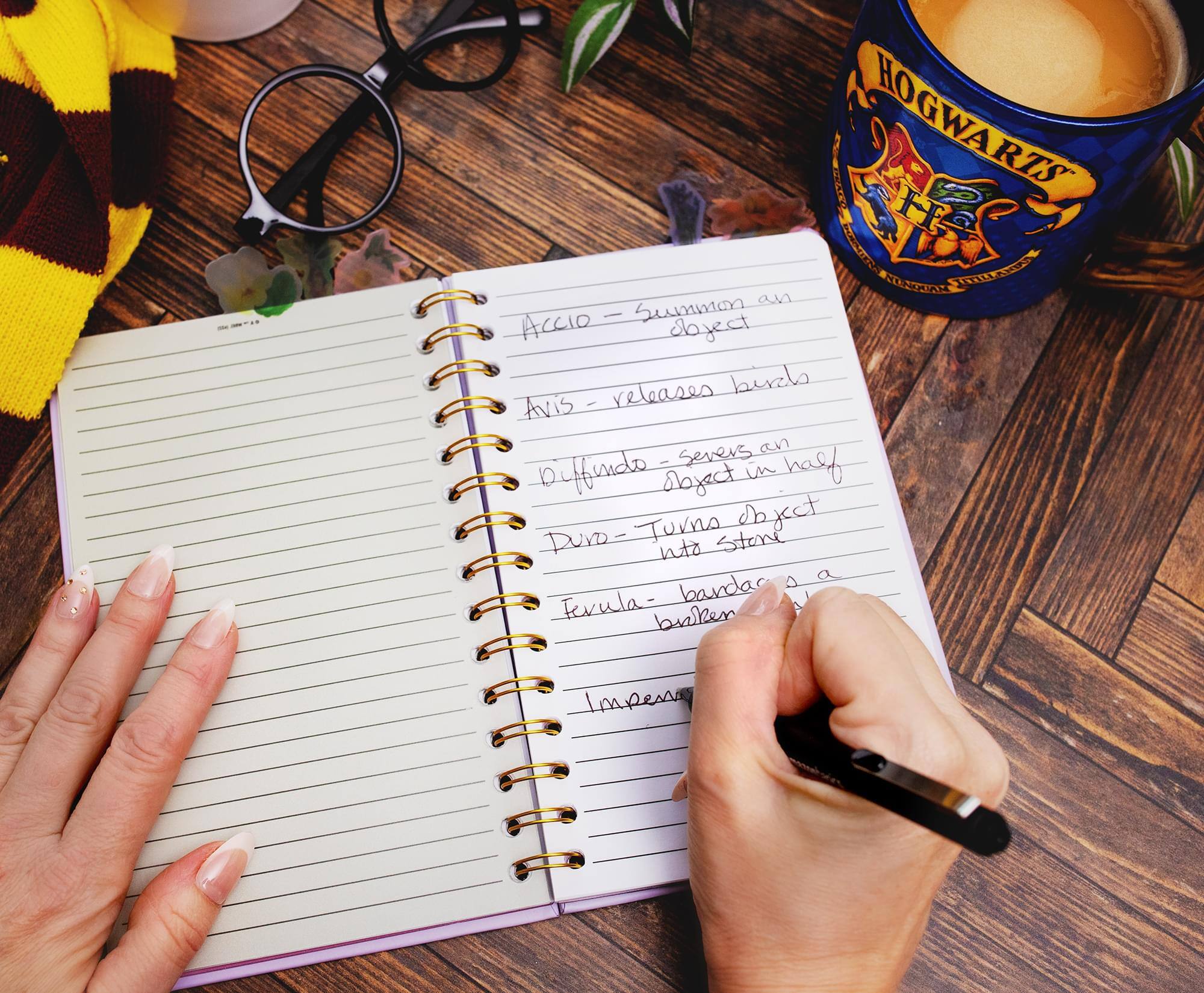 Accio - Summon an object  
Avis - releases birds  
Diffindo - Sever an object in half  
Duro - Turn object into stone  
Fevula - bands a bulen  
Impendo