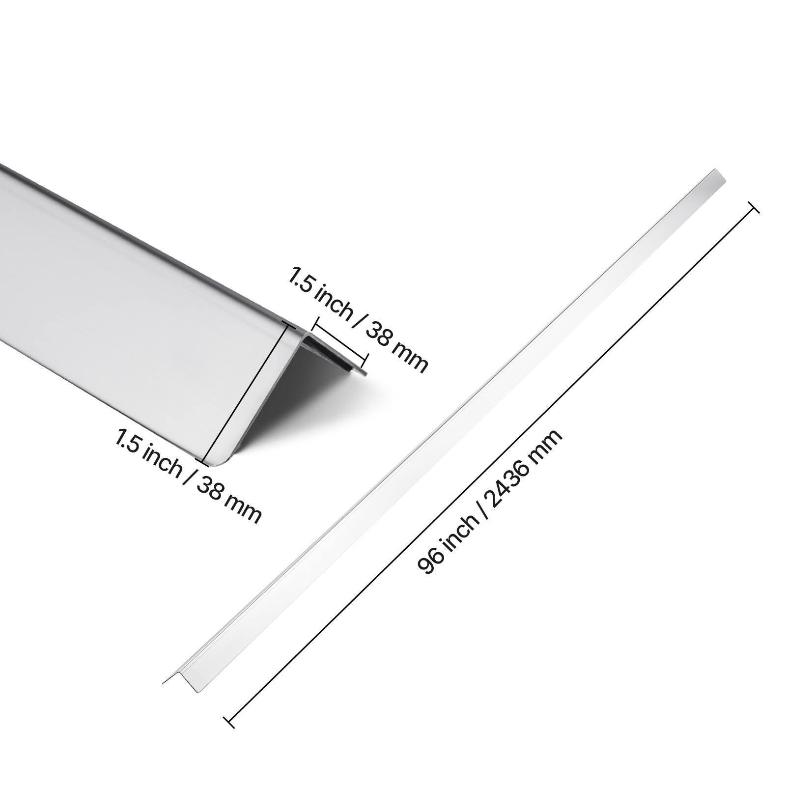 1.5 inch / 38 mm  
1.5 inch / 38 mm  
96 inch / 2436 mm