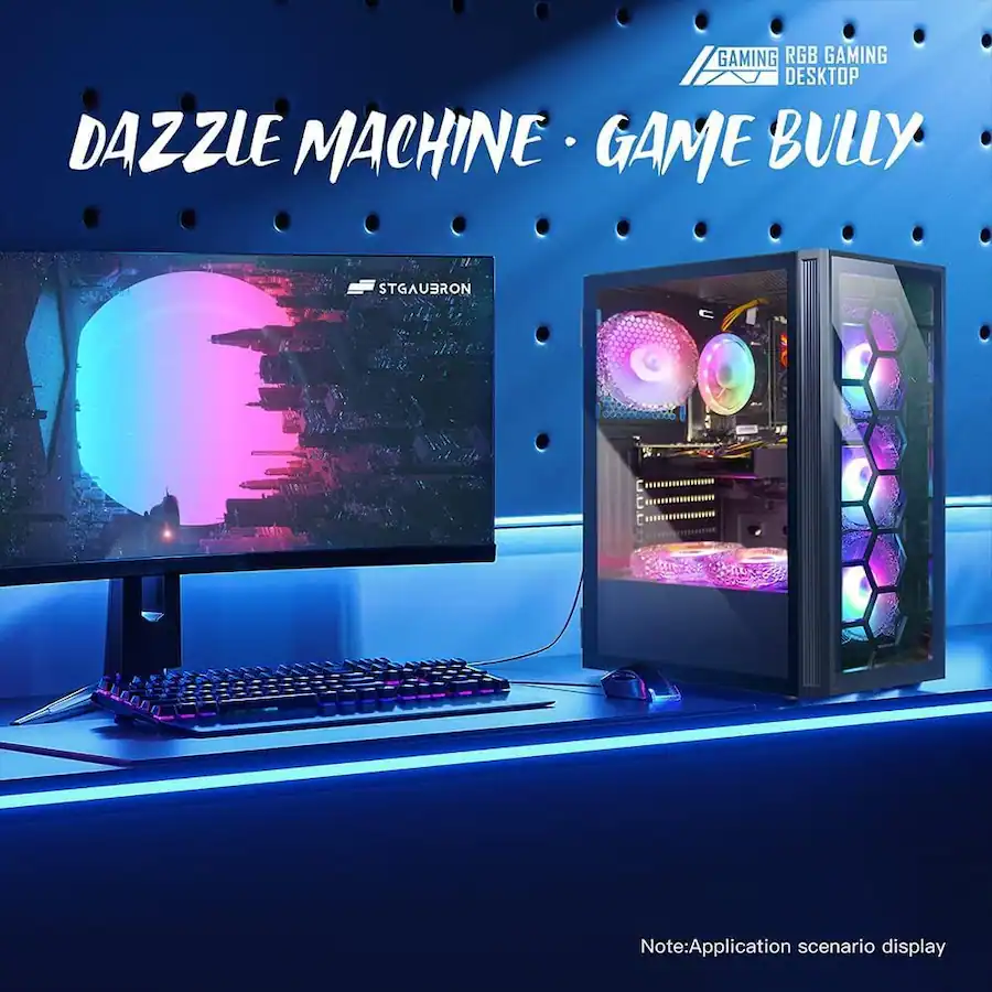 STGAubron Gaming PC Desktop, Intel Core i7 up to 3.9 GHz, GeForce RTX ...