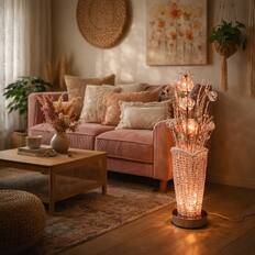 Front. FC Design - 27"H Changing Purple LED Floral Bouquet in Faux Crystal Vase Table Lamp.