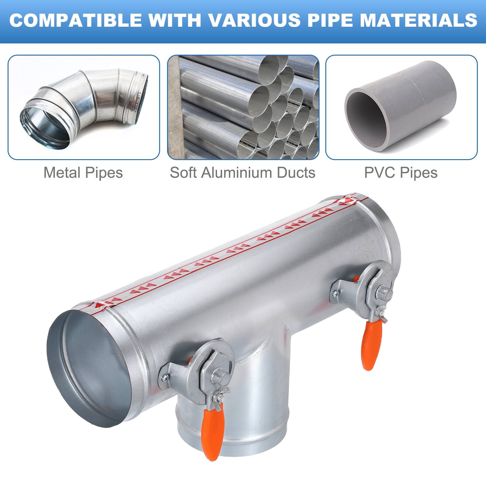 COMPATIBLE WITH VARIOUS PIPE MATERIALS

- Metal Pipes
- Soft Aluminium Ducts
- PVC Pipes