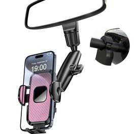 Stylel Star - Phone Holders For Your Car Rear View Mirror Holder 360 Rotating Mount Compatible With All 4"-7" And Android Cell Phones - Pink