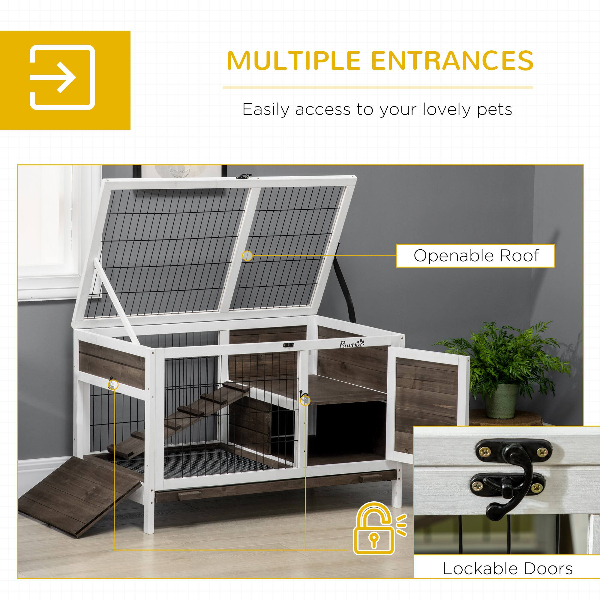 MULTIPLE ENTRANCES  
Easily access to your lovely pets  

Openable Roof  
Lockable Doors