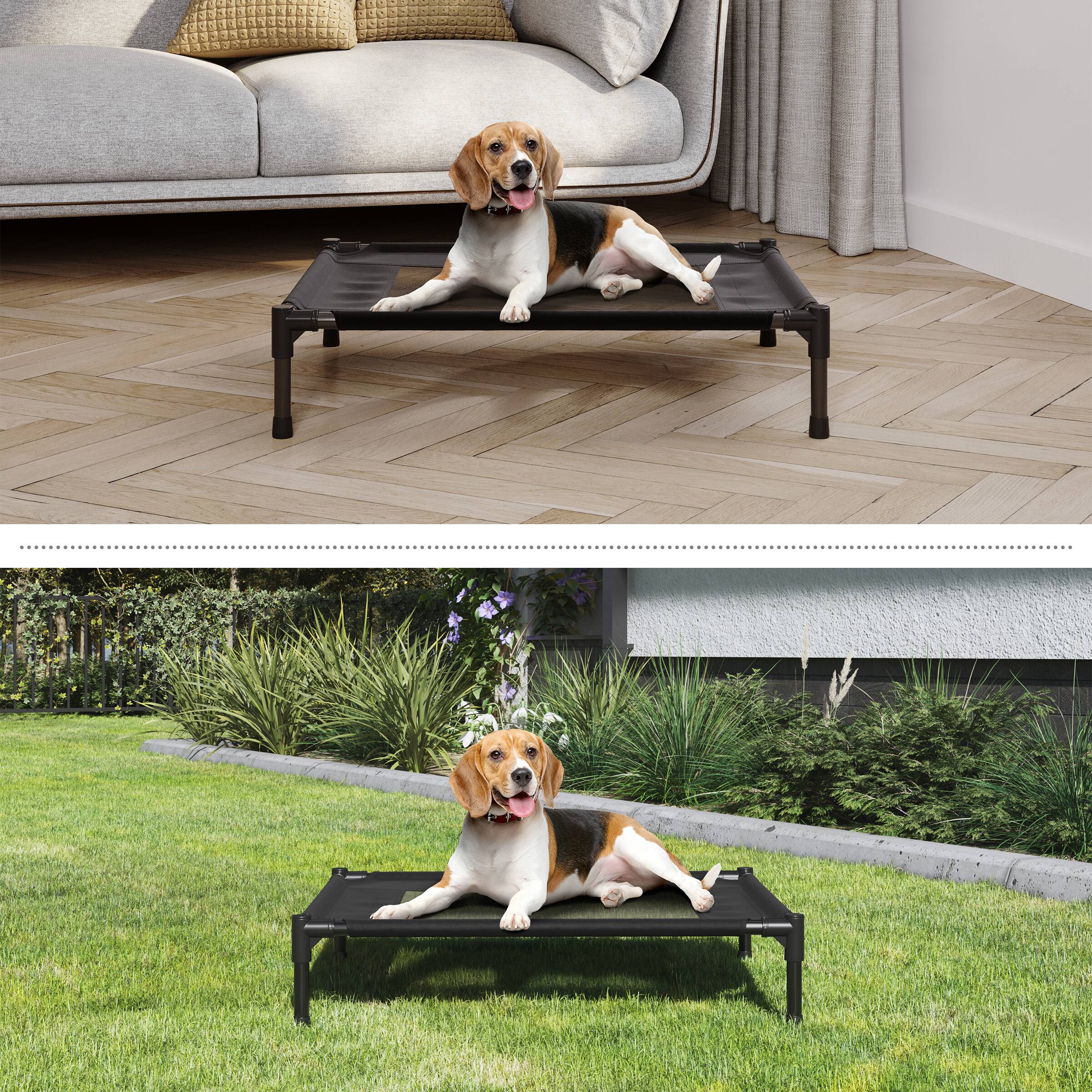 Alt View 3. PetMaker - Elevated Dog Bed 30x24-Inch Pet Bed with Non-Slip Feet Indoor/Outdoor Dog Cot or Puppy Mattress for Pets up to 50lbs - Black.