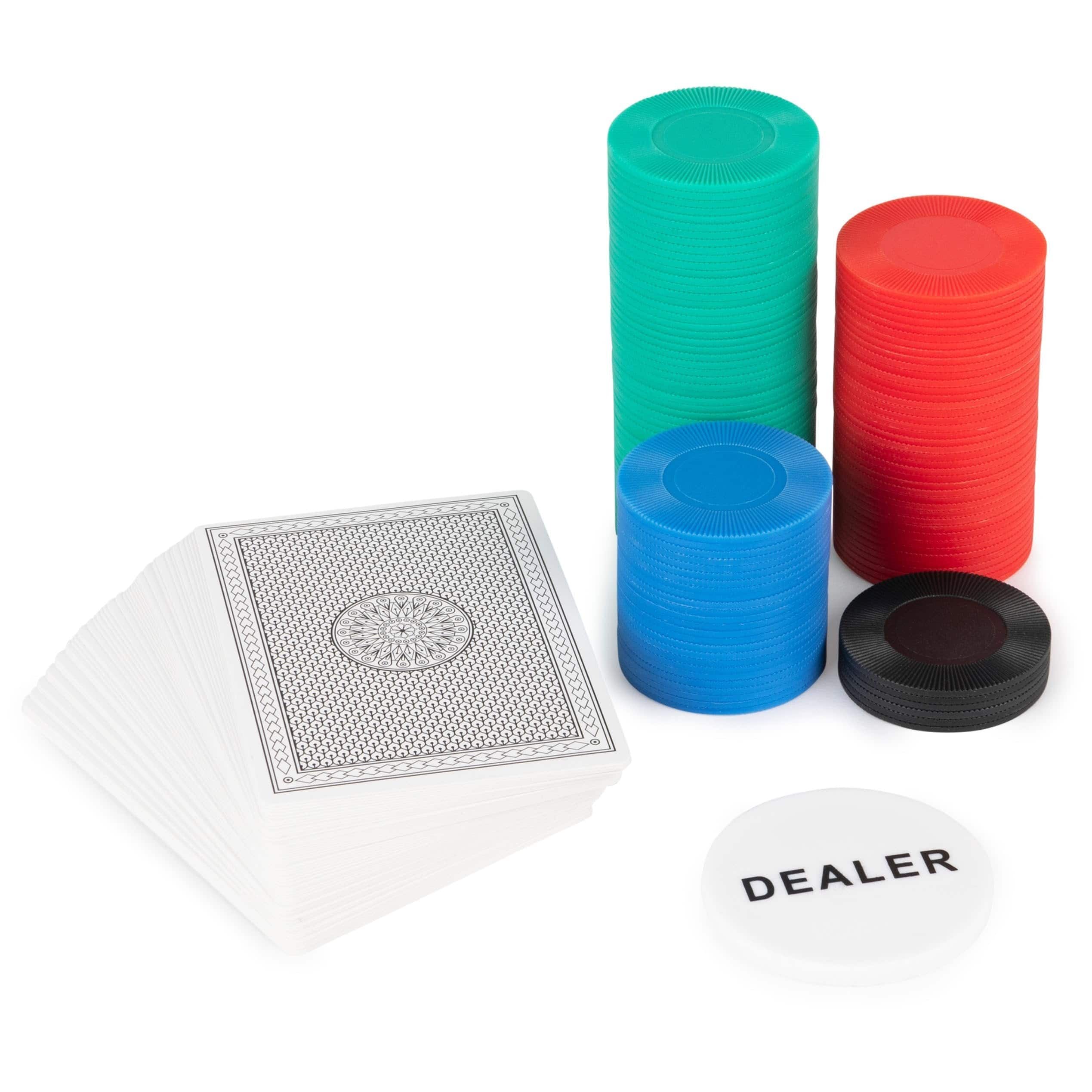 SpinMaster Games - Spin Master Games 200 Poker Chip Set with Cards & Dealer Button, Texas Hold ’Em Casino Game Set, Ages 10+ - Multicolour