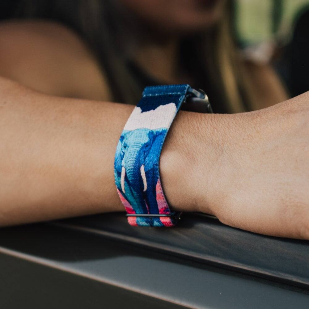 Alt View 3. ZOX - Right Here, Right Now Elephant NFC Smartwatch Band, 38/40/41mm - Pink.