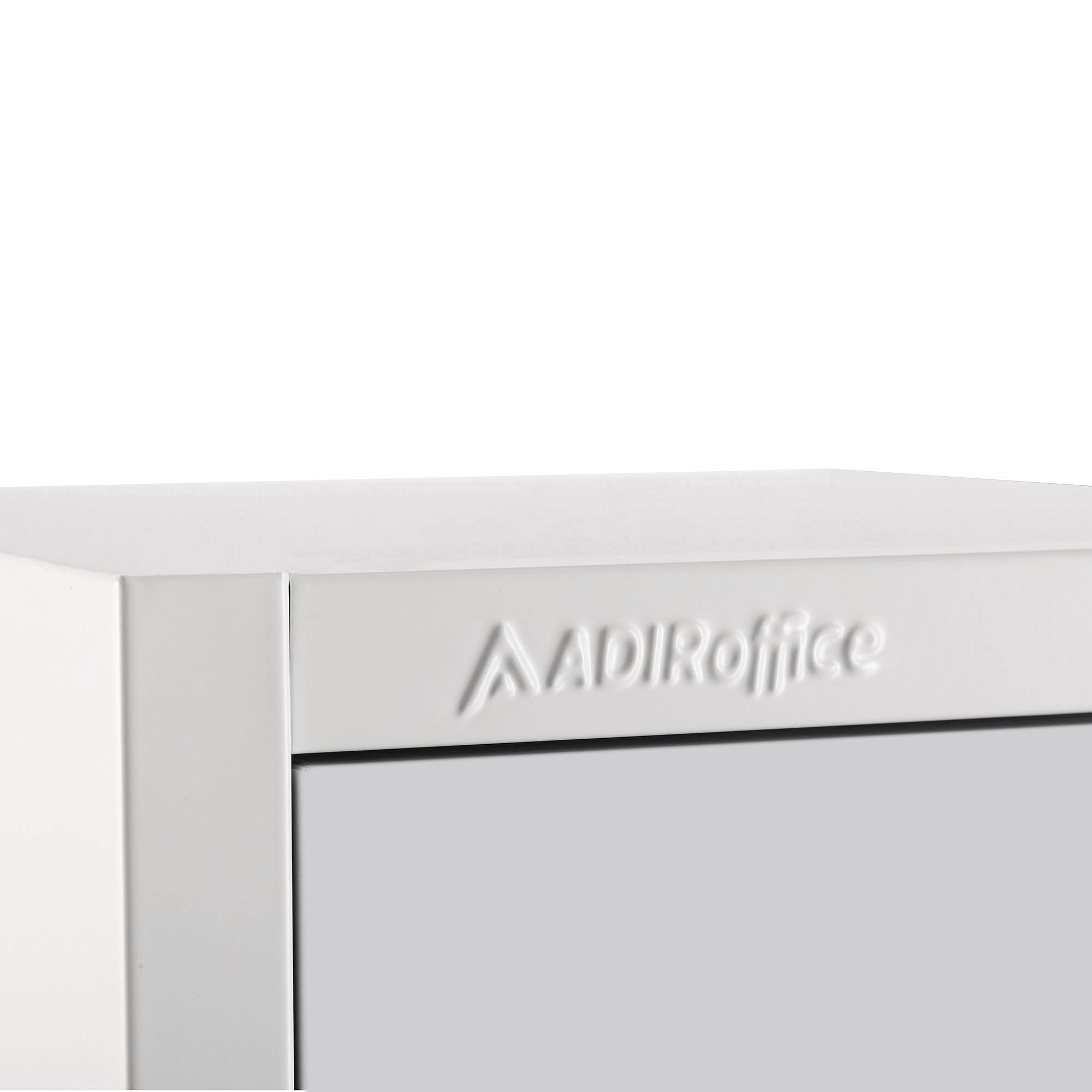 Alt View 2. AdirOffice - 629-Series 72" H 4-Tier Steel Key Lock 4-Shelf Locker with Key Lock - White.