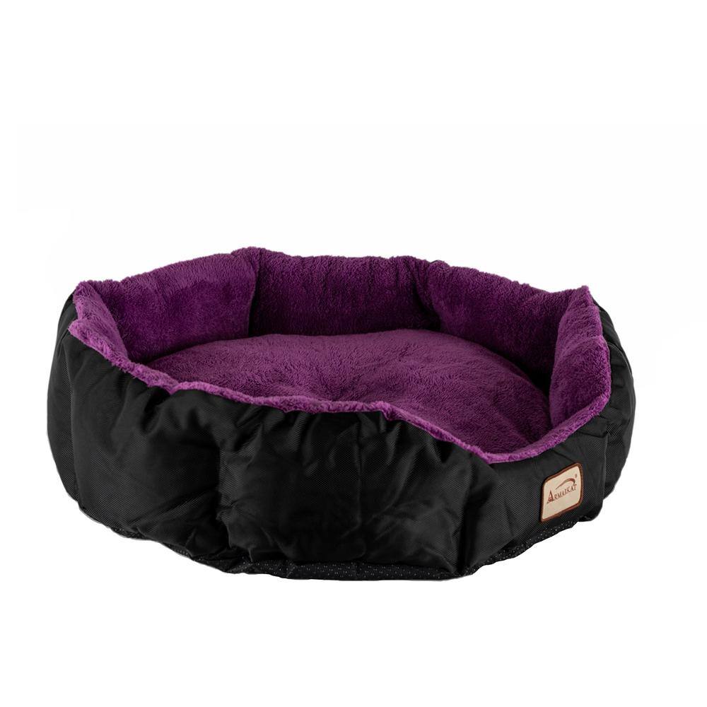 Alt View 4. Armarkat - Large Soft Cat Bed In Purple And Black - Purple.
