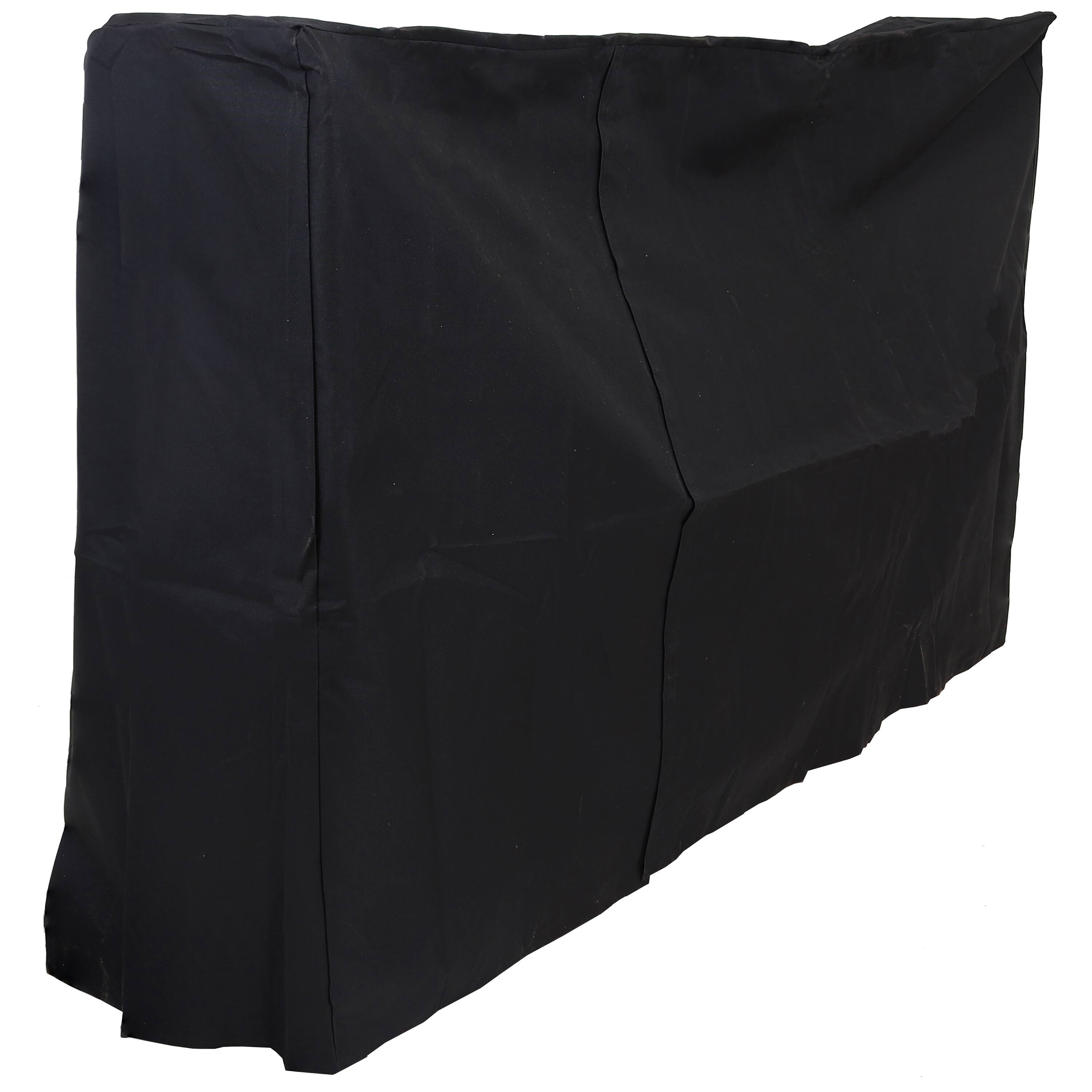 Front. Sunnydaze - 6 ft Heavy-Duty PVC Firewood Log Rack Cover - Black.