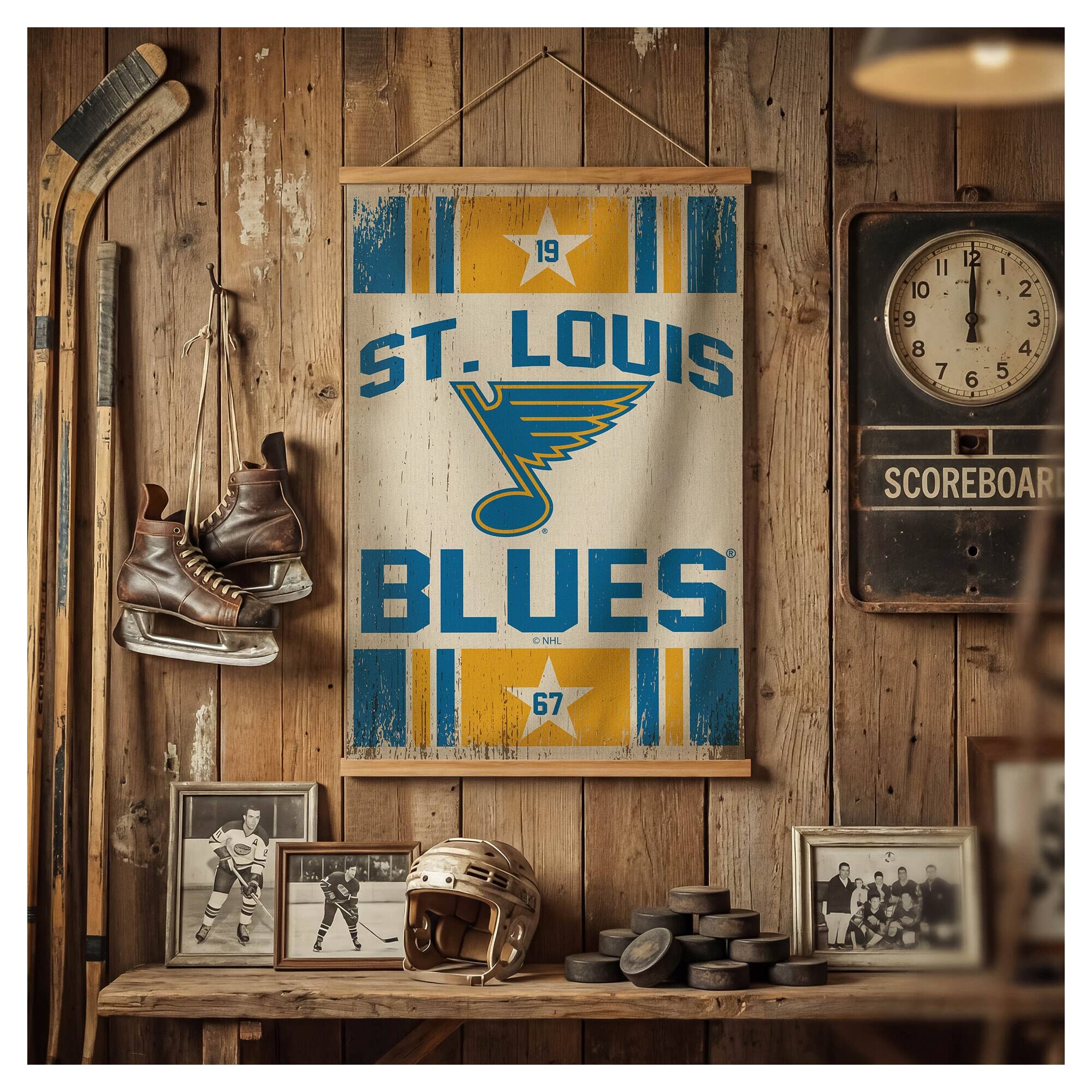 19 12 II I 10 2 9 3 LOUIS 8 4 ST. 7 6 5 SCOREBOARD BLUES NHL ML 67