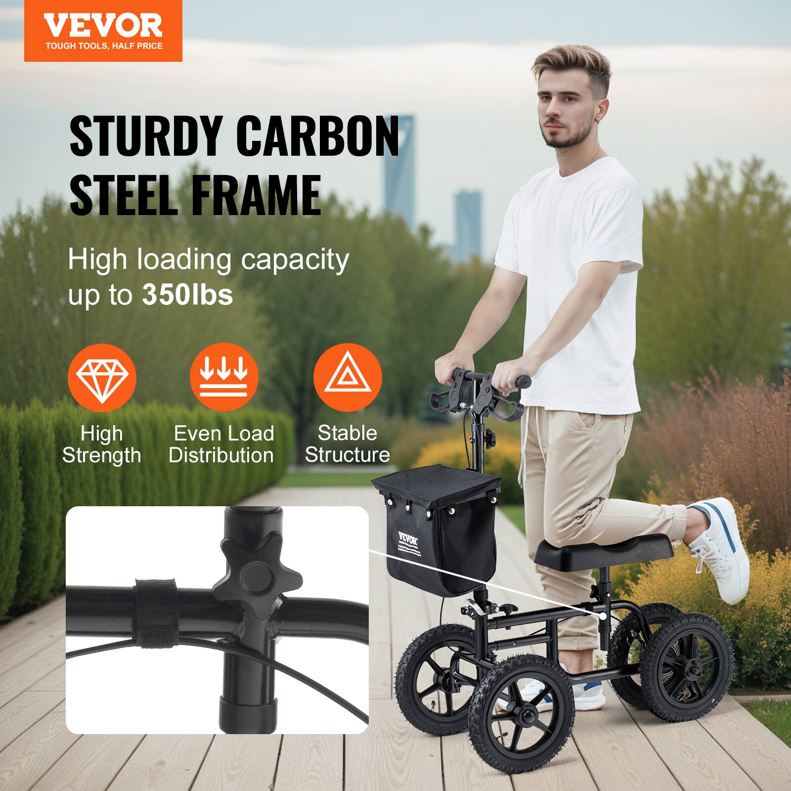 VEVOR TOUGH TOOLS. HALF PRICE
STURDY CARBON STEEL FRAME
High loading capacity up to 350lbs
High Strength
Even Load Distribution
Stable Structure