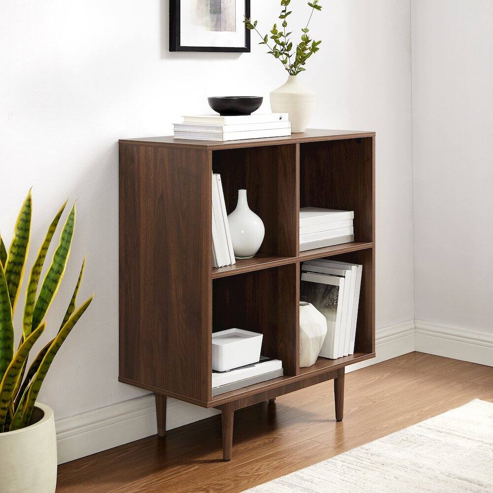 Alt View 10. Crosley Furniture - Liam 4 Cube Record Player Stand With Vinyl Storage - Walnut.
