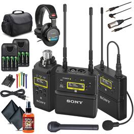 UWP-D26 Camera-Mount Wireless Combo Microphone System (UC25: 536 to 608 MHz) (UWP-D26/25) + Sony F112 Mic + Headpho - Black