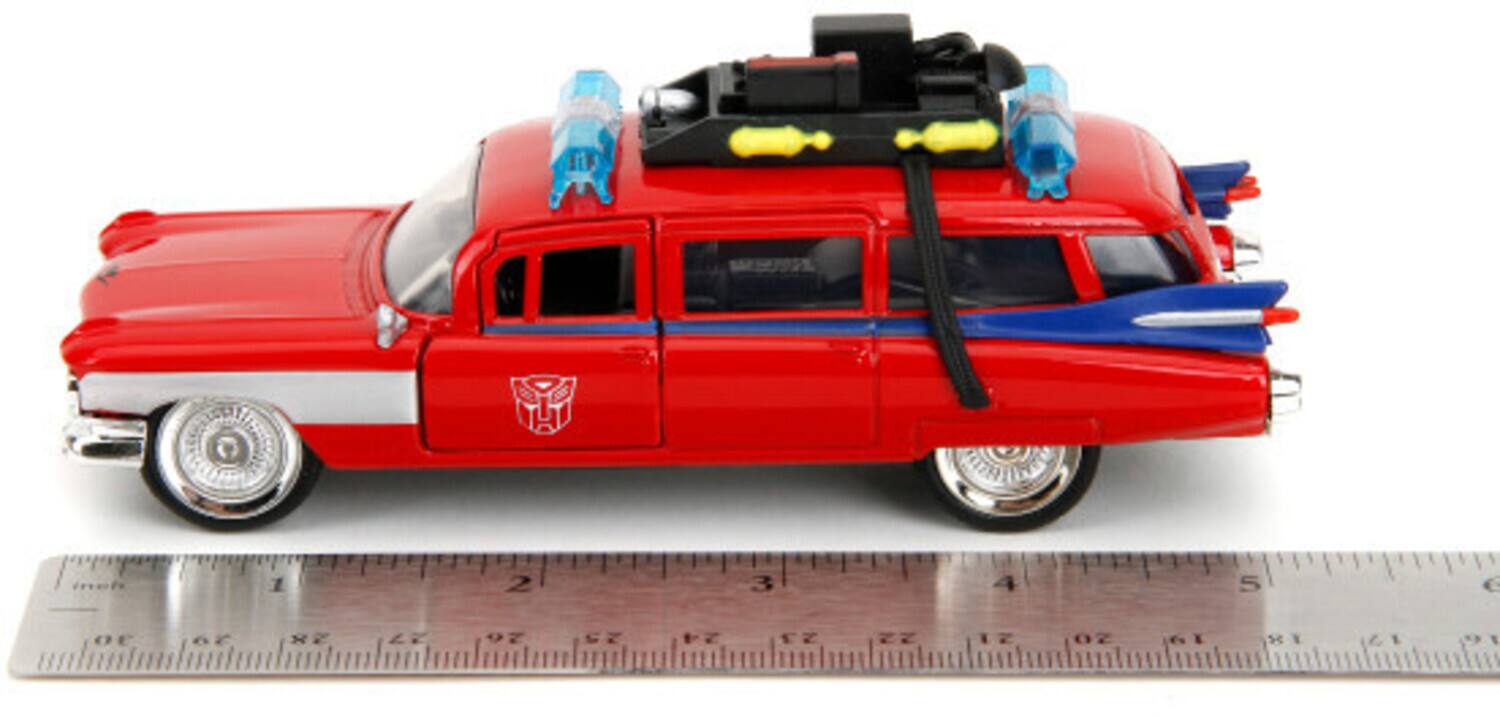 Alt View 4. Jada Toys - Jada Toys - 1:32 Transformers x Ghostbusters - Hollywood Rides - Ecto-1 G1 Mashup   - COLLECTIBLES - Multicolor.