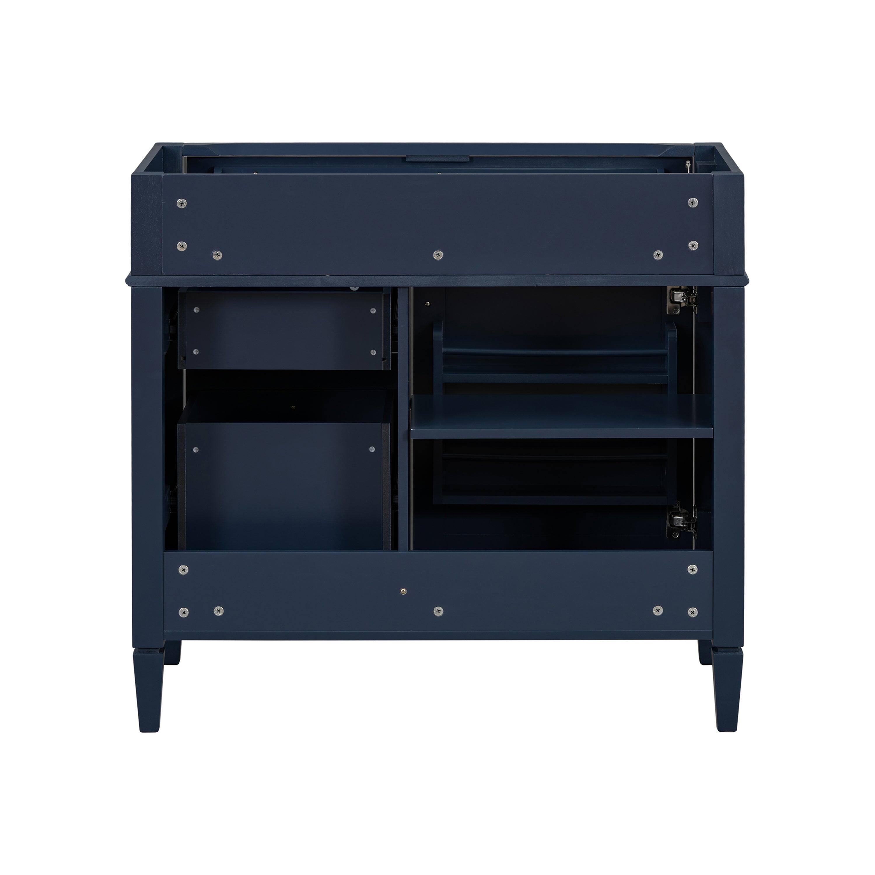 Alt View 8. Boyel Living - 36 Inch Modern Bathroom Vanity Cabinet Two Drawers Tip Out No Sink Blue - Blue.