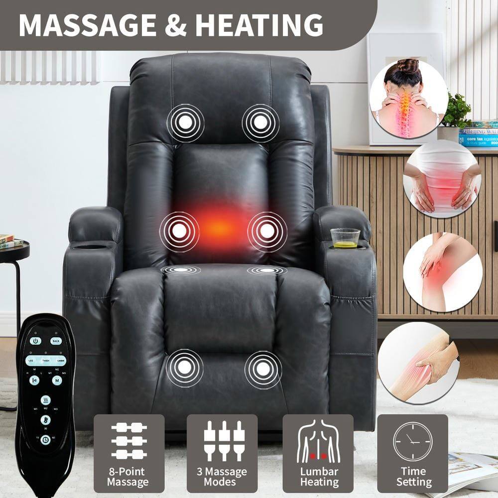 MASSAGE & HEATING

- 8-Point Massage
- 3 Massage Modes
- Lumbar Heating
- Time Setting